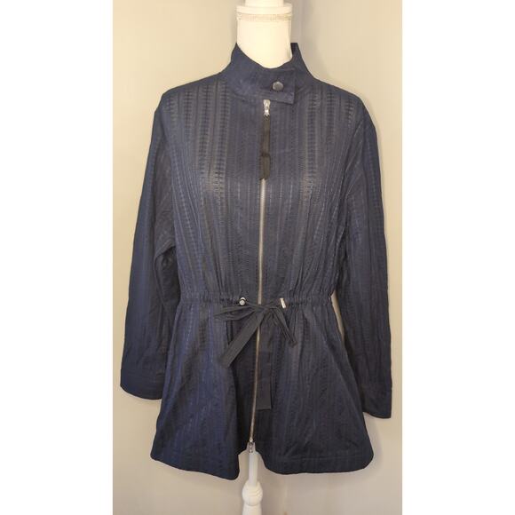 Adam Lippes Jackets & Blazers - Adam Lippes anorak utility double zip drawstring waist navy jacket lg